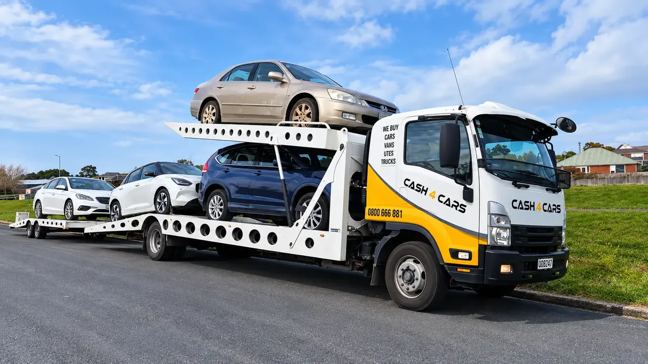Cash 4 Cars car transporter carrying multiple vehicles